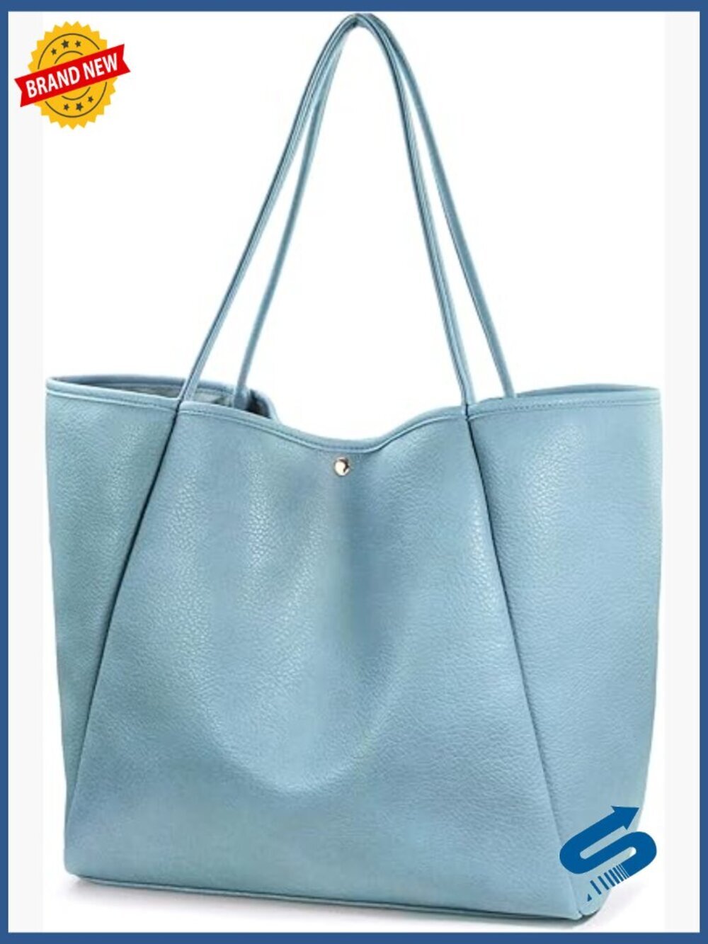 Oversized PU Leather Tote Weekender Bag Travel Purse Shopper Handbag